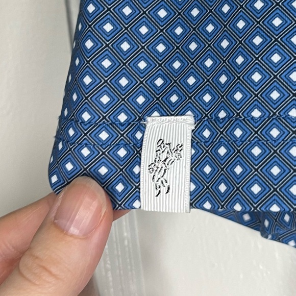 Ashworth Navy Polo with White Microdot Pattern - Picture 2 of 5